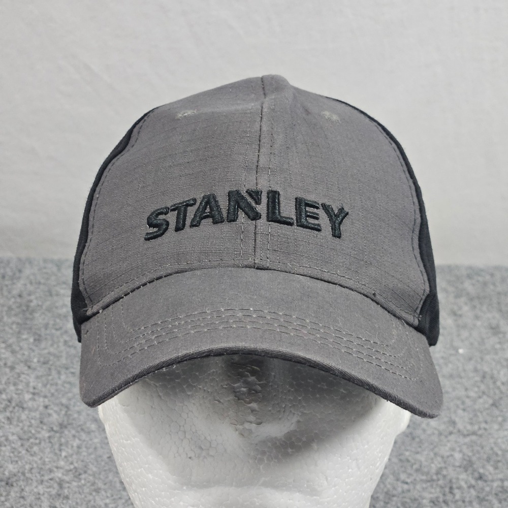 Stanley Tools Hat Mens OSFM Gray Black Ripstop Snapback Baseball Cap Workwear